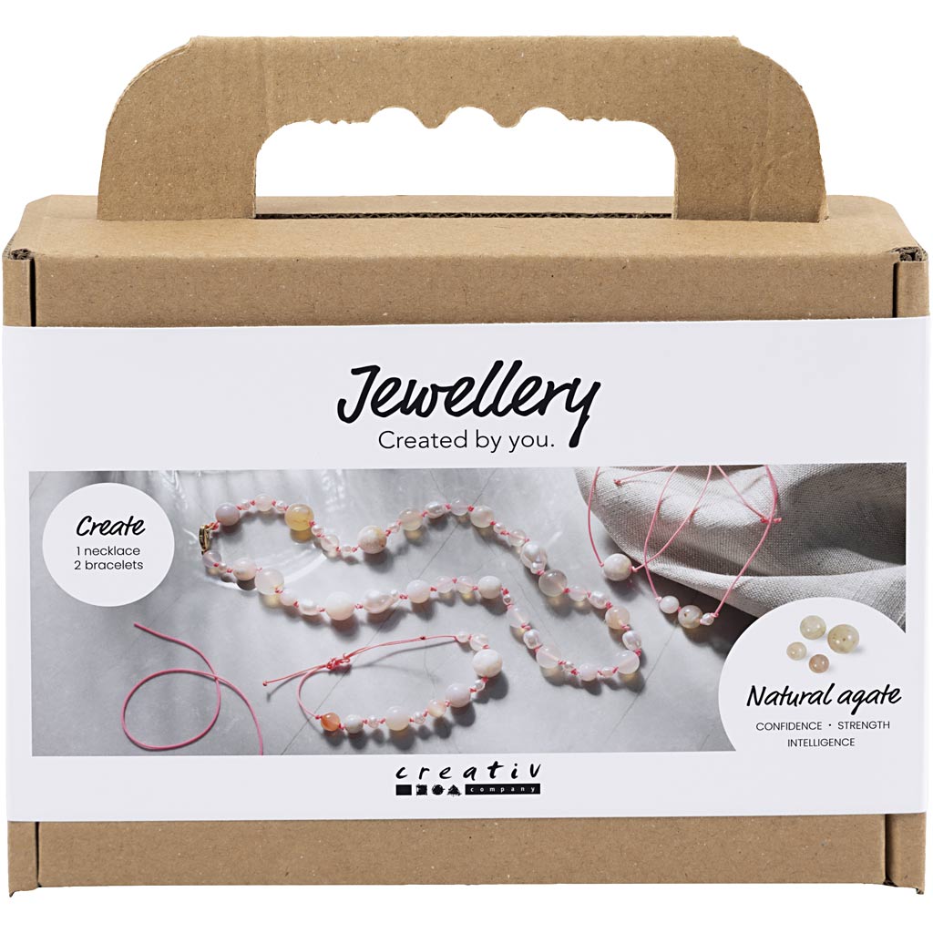 Creativ company mini hobby set bijoux, colliers et bracelet, rose, 1 boîte