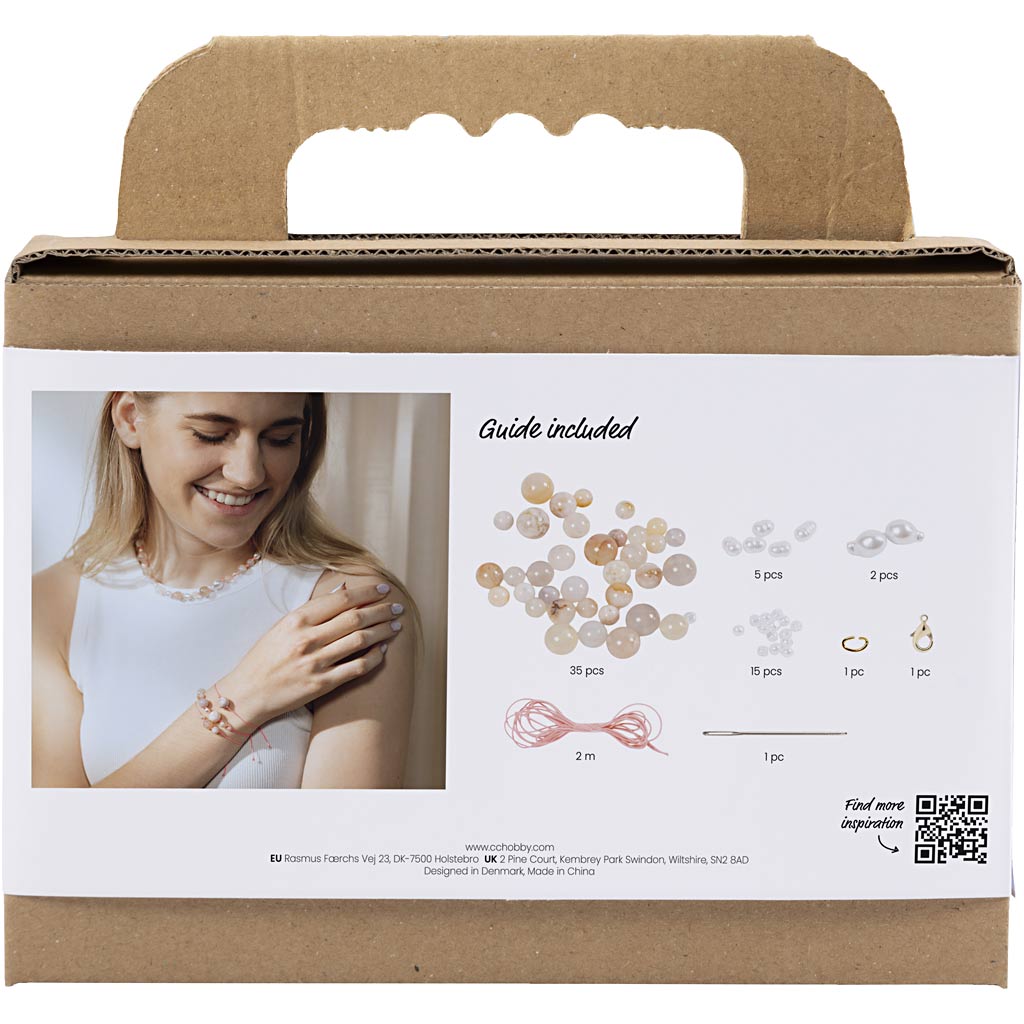 Creativ company mini hobby set bijoux, colliers et bracelet, rose, 1 boîte