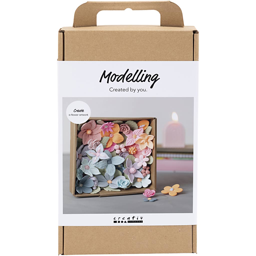 Creativ company hobby set modelage, fleurs, couleurs pastel, 1 boîte