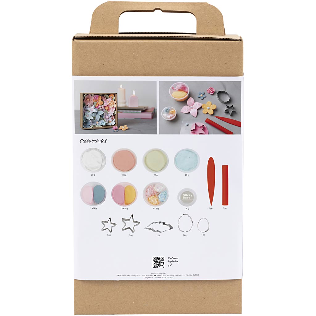 Creativ company hobby set modelage, fleurs, couleurs pastel, 1 boîte