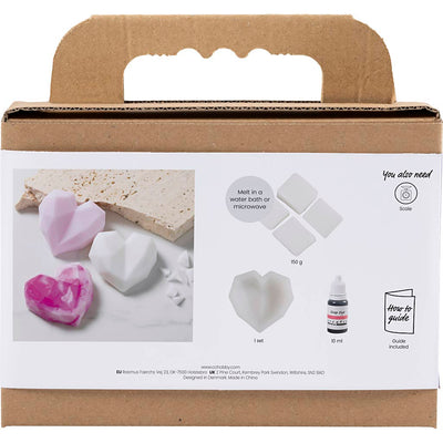 Creativ company mini kit de fabrication de savon, cœurs, rose, 1 boîte