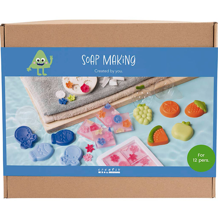Creativ company ensemble de fabrication de savon, 2 trous, bleu, vert, orange, rose, 1 boîte