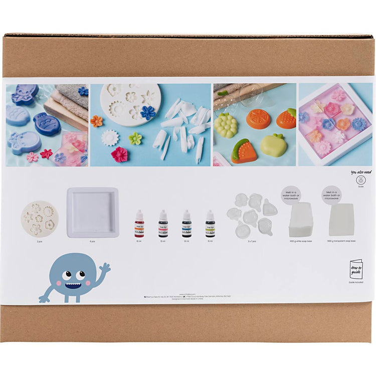 Creativ company ensemble de fabrication de savon, 2 trous, bleu, vert, orange, rose, 1 boîte