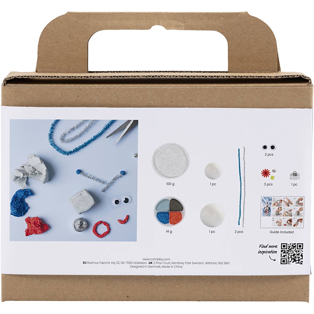 Creativ company mini hobby set sculpture, robot, bleu, gris, rouge, 1 boîte