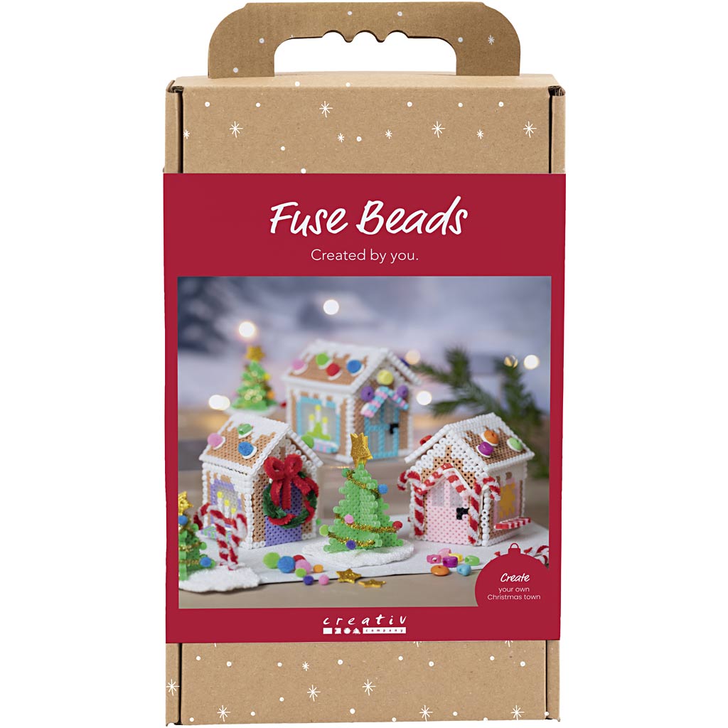 Creativ company hobby set perles à repasser, maison de Noël, différentes couleurs, 1 boîte