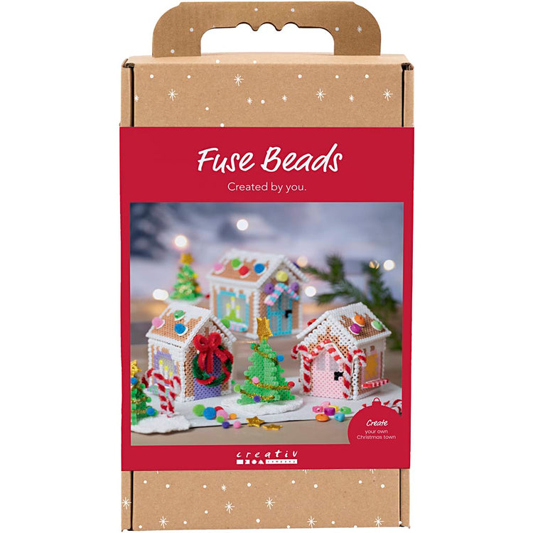 Creativ company hobby set perles à repasser, maison de Noël, différentes couleurs, 1 boîte