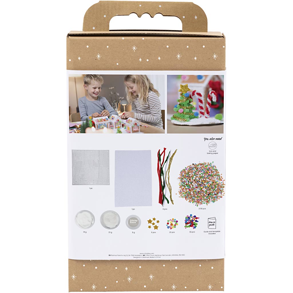 Creativ company hobby set perles à repasser, maison de Noël, différentes couleurs, 1 boîte
