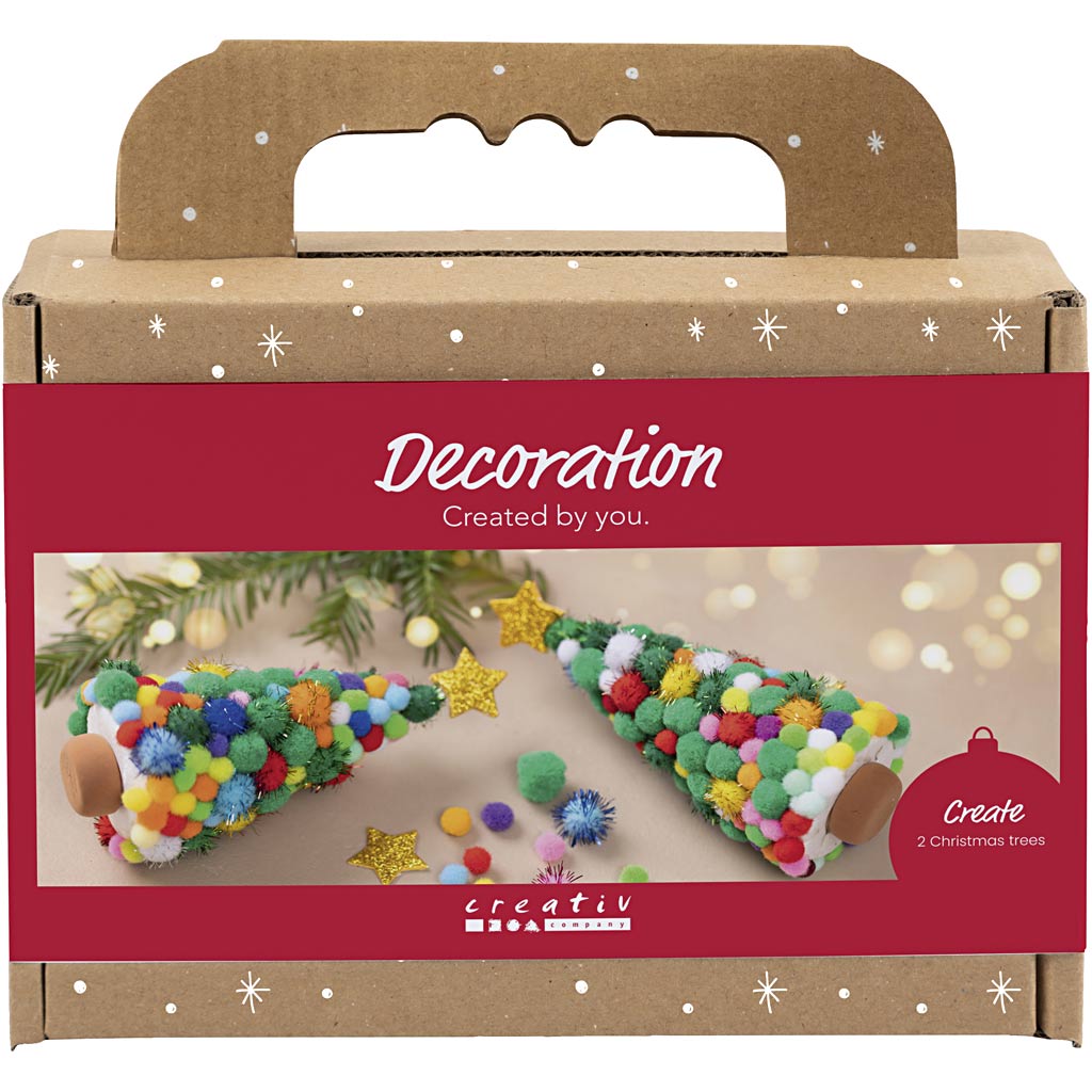 Creativ company mini hobby set décoration, sapin de Noël, différentes couleurs, 1 boîte