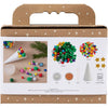 Creativ company mini hobby set décoration, sapin de Noël, différentes couleurs, 1 boîte