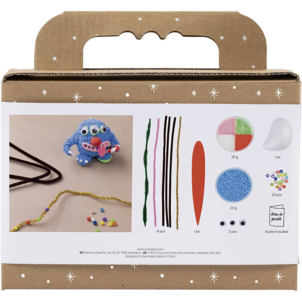 Creativ company mini kit de loisirs pour sculpture, monstre de renne, différentes couleurs, 1 boîte