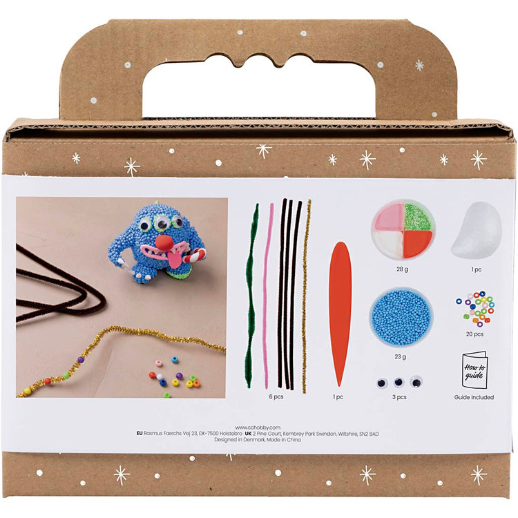 Creativ company mini kit de loisirs pour sculpture, monstre de renne, différentes couleurs, 1 boîte