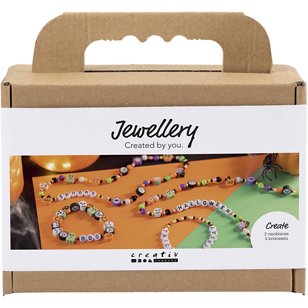 Creativ company mini hobby set bijoux, colliers et bracelets, couleurs d'Halloween, 1 boîte