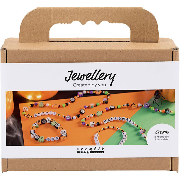 Creativ company mini hobby set bijoux, colliers et bracelets, couleurs d'Halloween, 1 boîte
