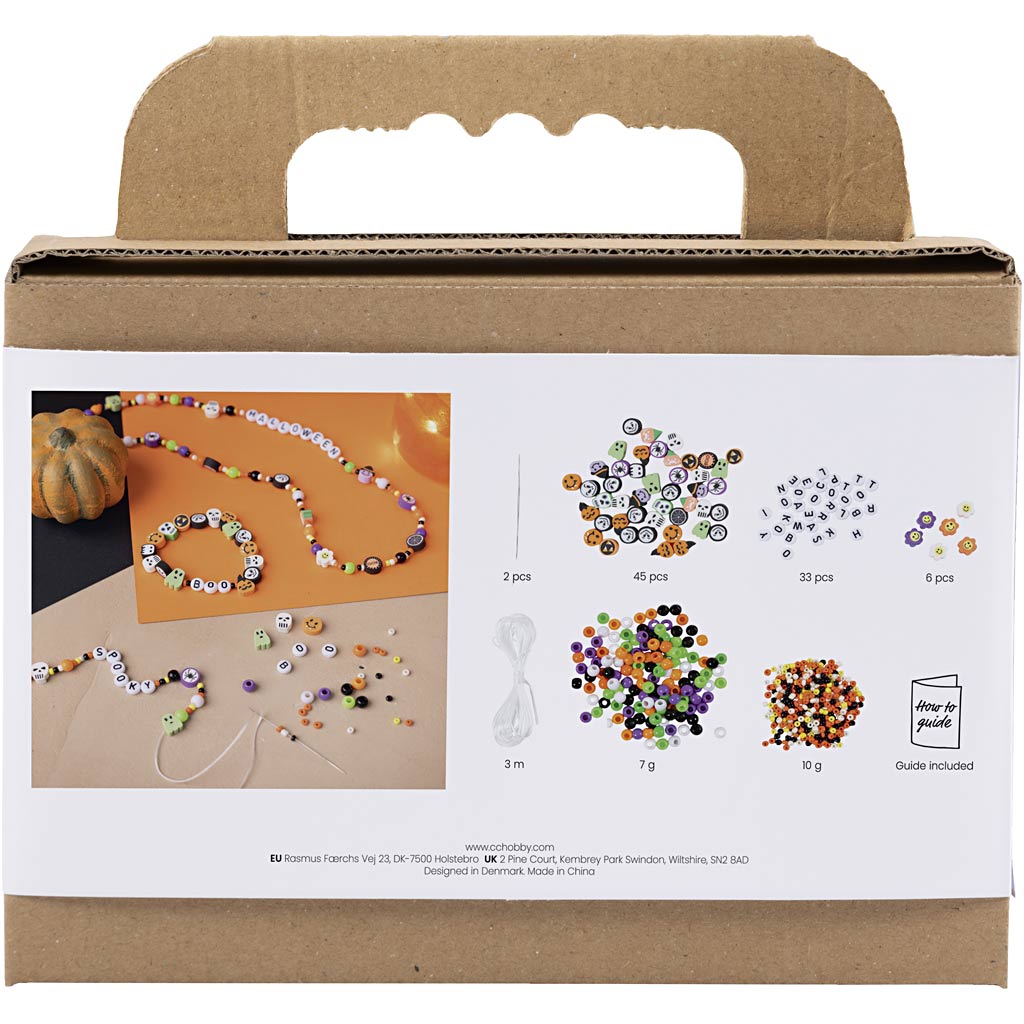 Creativ company mini hobby set bijoux, colliers et bracelets, couleurs d'Halloween, 1 boîte