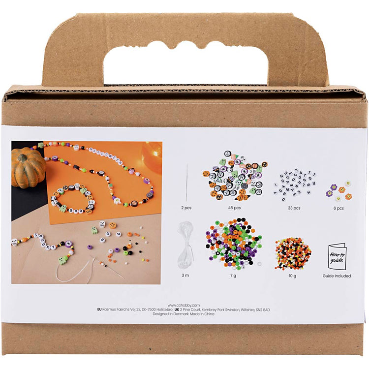 Creativ company mini hobby set bijoux, colliers et bracelets, couleurs d'Halloween, 1 boîte