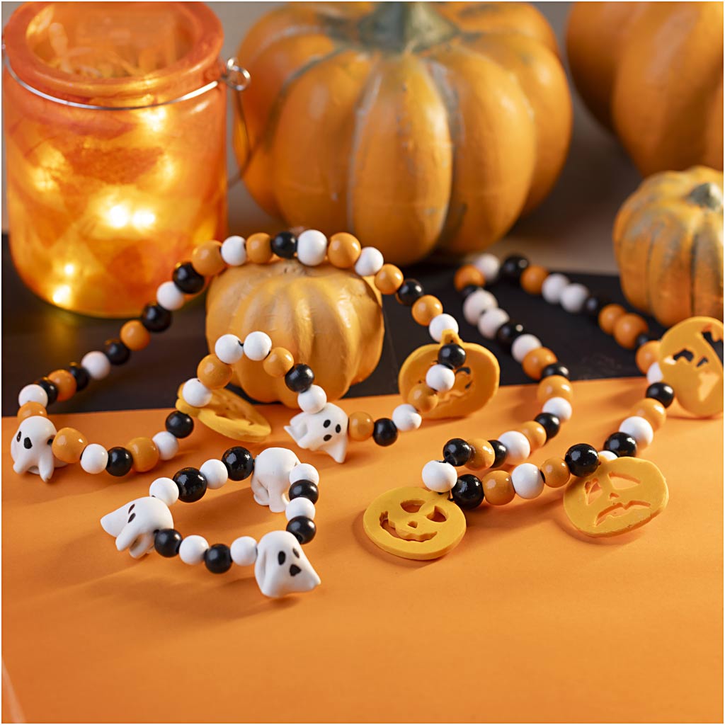 Creativ company mini ensemble de bijoux, collier et bracelet, couleurs d'Halloween, 1 boîte
