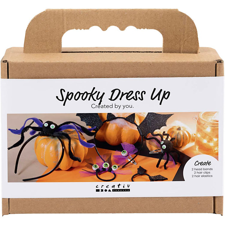 Creativ company mini hobby set costumes d'horreur, bandeaux, pinces à cheveux et bandeaux, noir, lilas, violet, 1 boîte