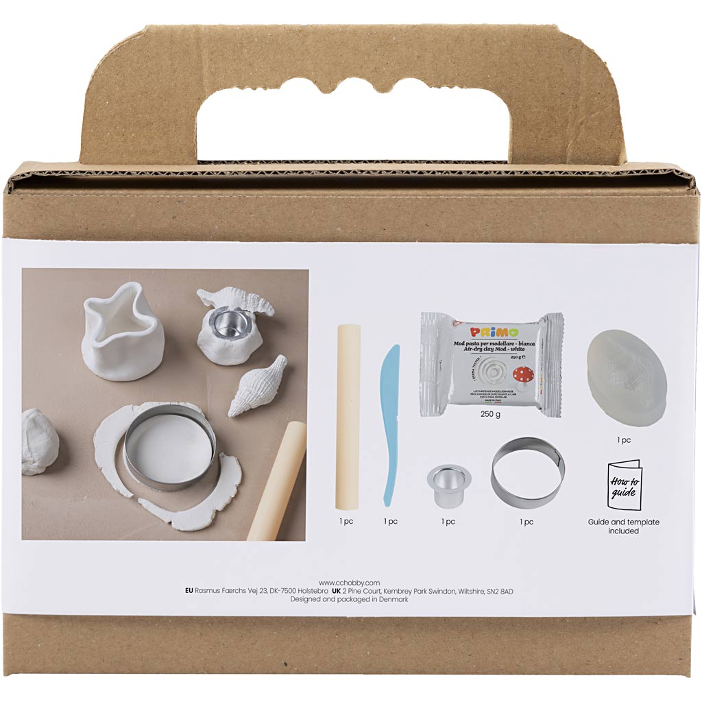 Creativ company mini hobby set modelage, chandelier avec coquillages, blanc cassé, 1 boîte