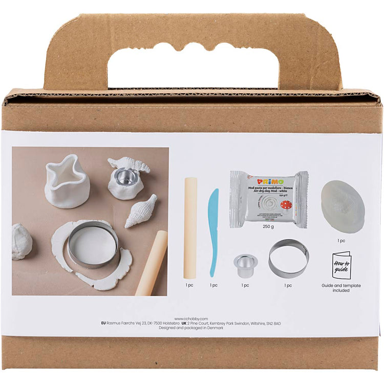 Creativ company mini hobby set modelage, chandelier avec coquillages, blanc cassé, 1 boîte