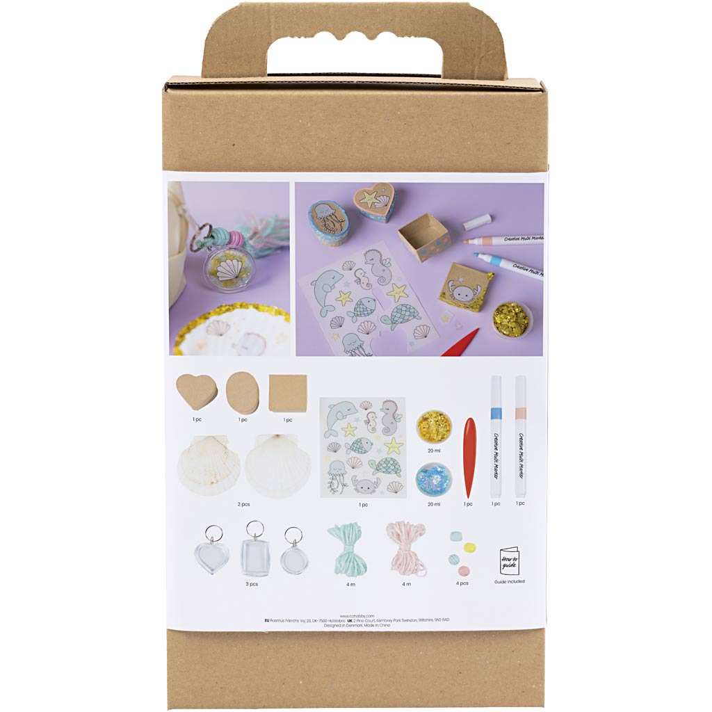 Creativ company mini hobby set - coquillages et porte-clés