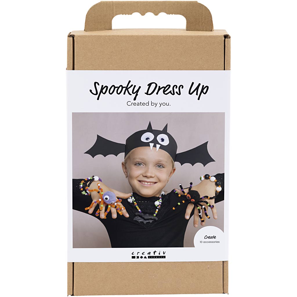 Creativ company hobby set accessoires effrayants, costumes et bijoux, couleurs d'Halloween, 1 boîte