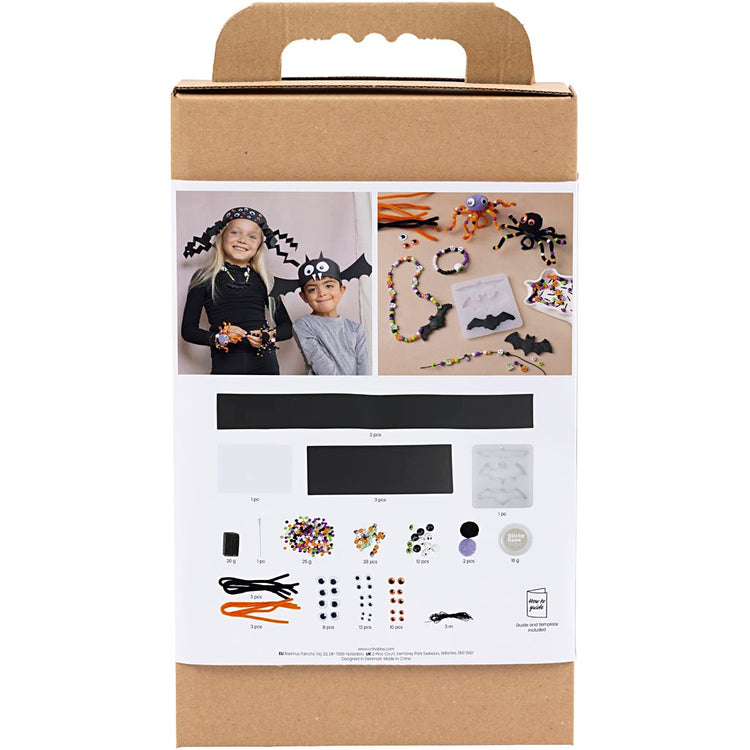 Creativ company hobby set accessoires effrayants, costumes et bijoux, couleurs d'Halloween, 1 boîte