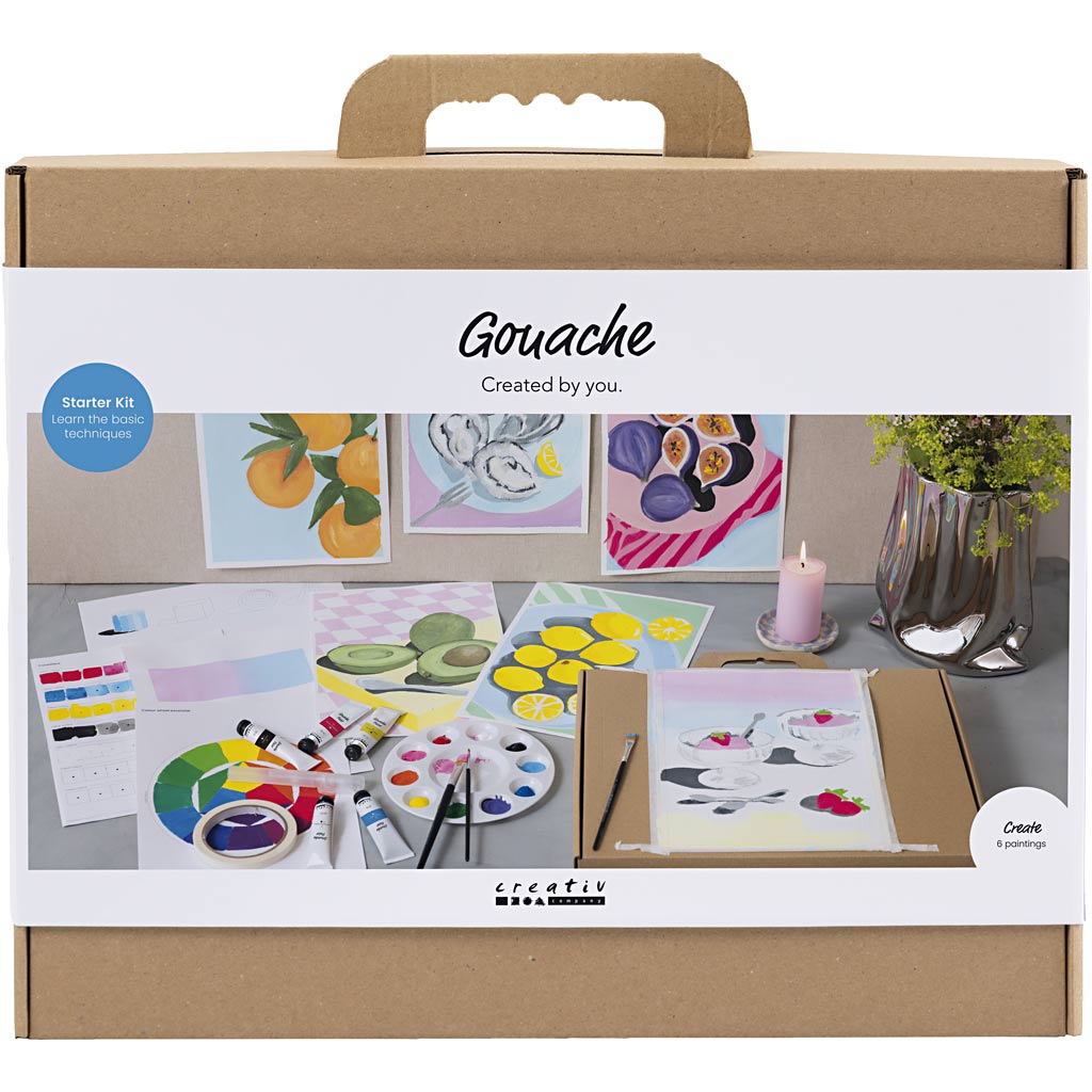 Creativ company starter hobby set gouache, peintures, différentes couleurs, 1 boîte