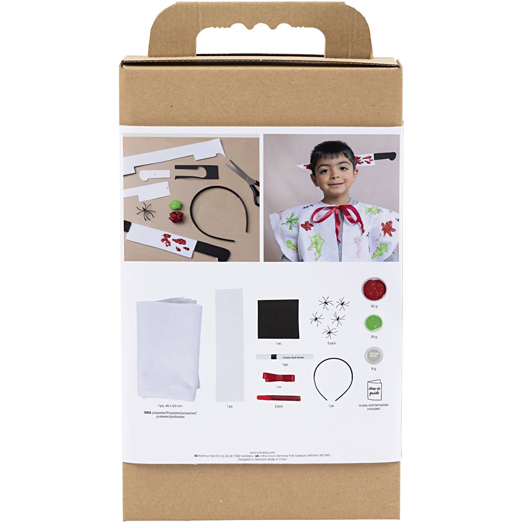 Creativ company hobby set costumes effrayants, cape et bandeau, différentes couleurs, 1 boîte