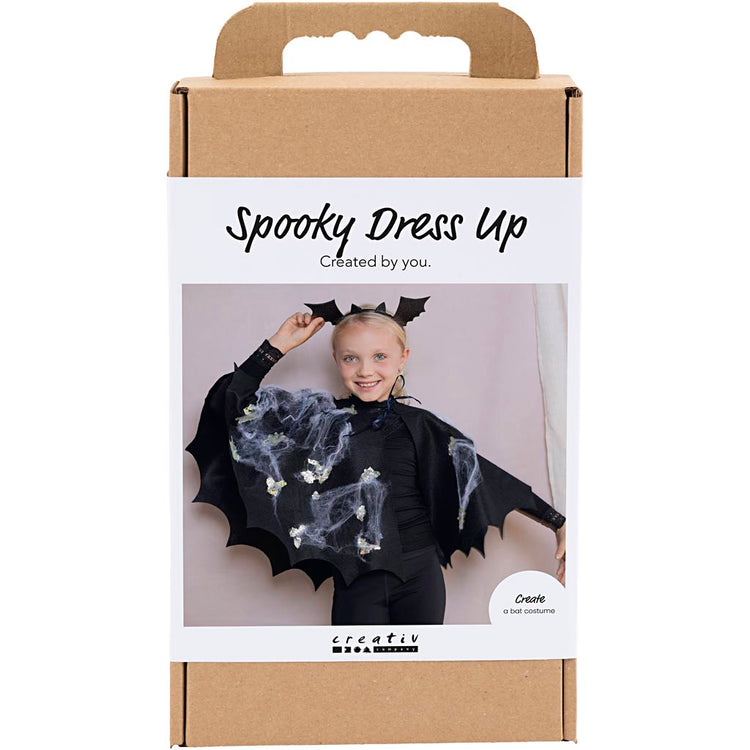 Creativ company hobby set costumes effrayants, cape de chauve-souris et bandeau, noir, paillettes noires, 1 boîte