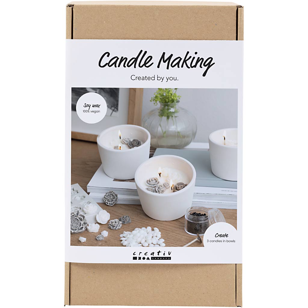 Creativ company hobby set fabrication de bougies, rose, beige, blanc, crème, 1 boîte