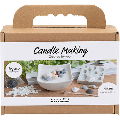Creativ company mini kit de loisirs fabrication de bougies, coquillages, gris, blanc cassé, 1 boîte