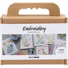 Creativ company mini kit de broderie, peintures avec broderie, différentes couleurs, 1 boîte