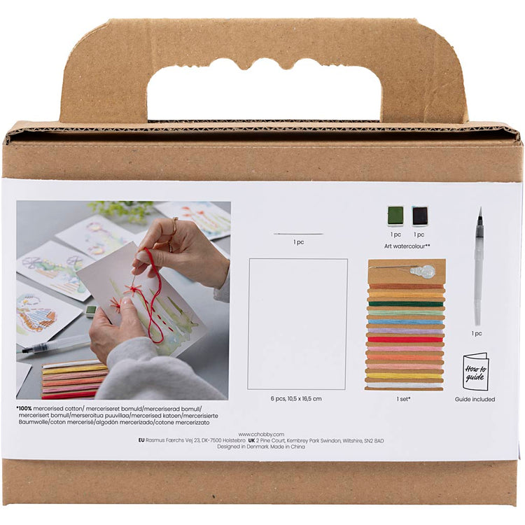 Creativ company mini kit de broderie, peintures avec broderie, différentes couleurs, 1 boîte