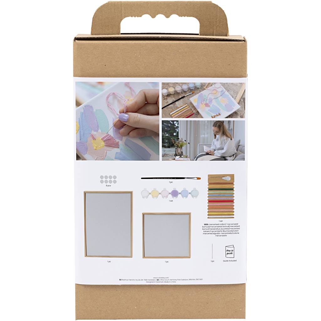 Creativ company hobby set broderie, images, couleurs pastel, 1 boîte