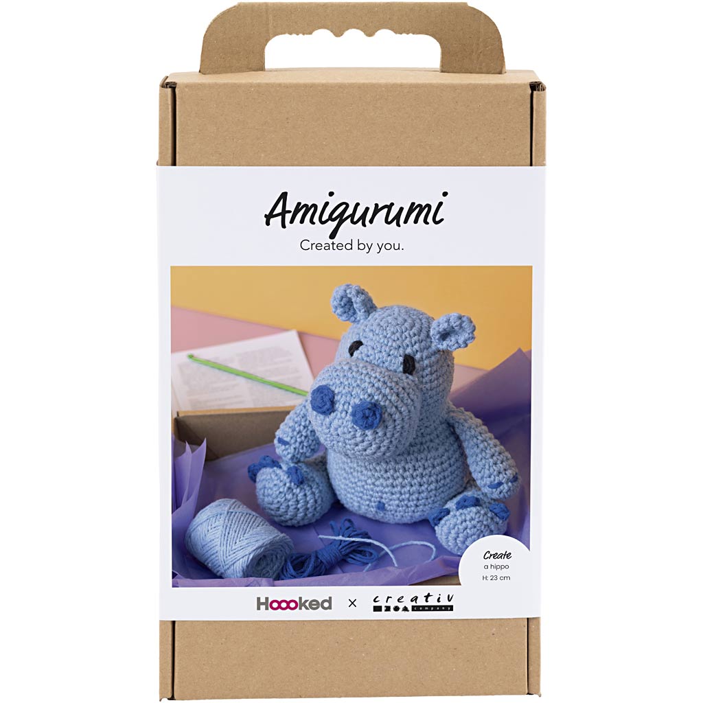 Creativ company hobby set amigurumi, hippopotame, bleu, bleu clair, 1 boîte