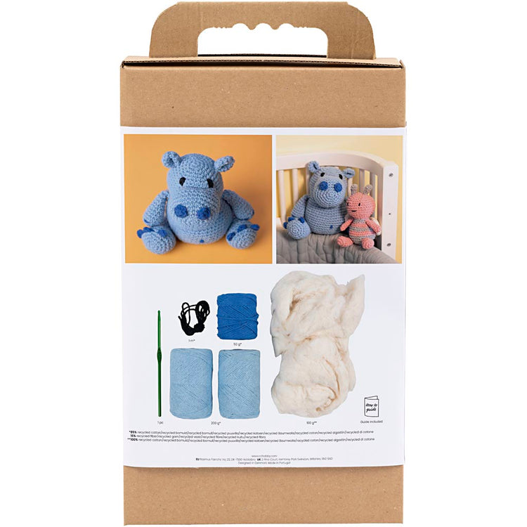 Creativ company hobby set amigurumi, hippopotame, bleu, bleu clair, 1 boîte