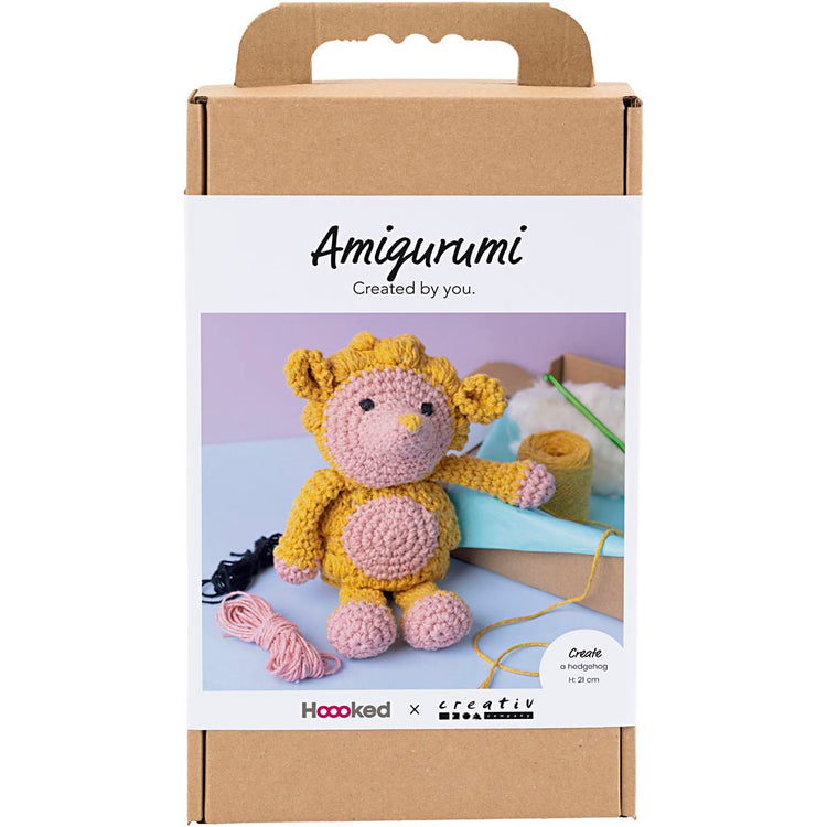 Creativ company hobby set amigurumi, hérisson, rose clair, jaune chaud, 1 boîte