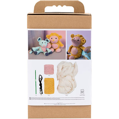 Creativ company hobby set amigurumi, hérisson, rose clair, jaune chaud, 1 boîte