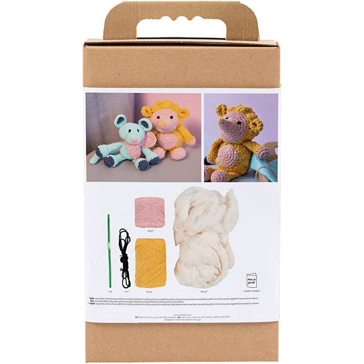 Creativ company hobby set amigurumi, hérisson, rose clair, jaune chaud, 1 boîte