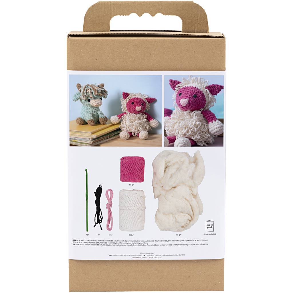 Creativ company hobby set amigurumi, mouton, rose, blanc cassé, 1 boîte