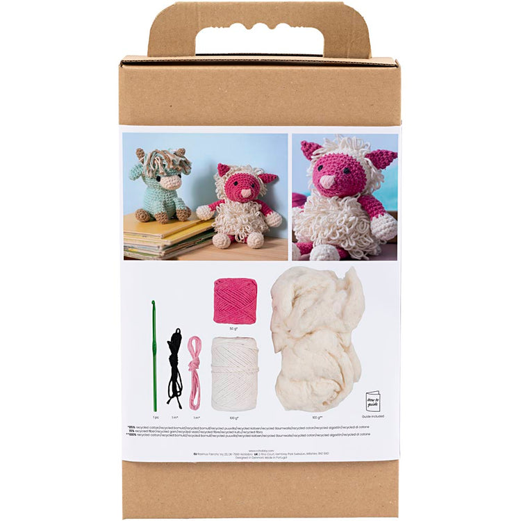 Creativ company hobby set amigurumi, mouton, rose, blanc cassé, 1 boîte