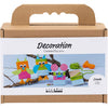 Creativ company mini hobby set décoration, souris et hiboux, différentes couleurs, 1 boîte
