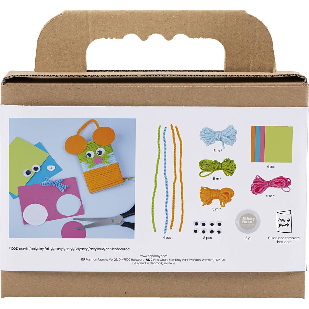 Creativ company mini hobby set décoration, souris et hiboux, différentes couleurs, 1 boîte