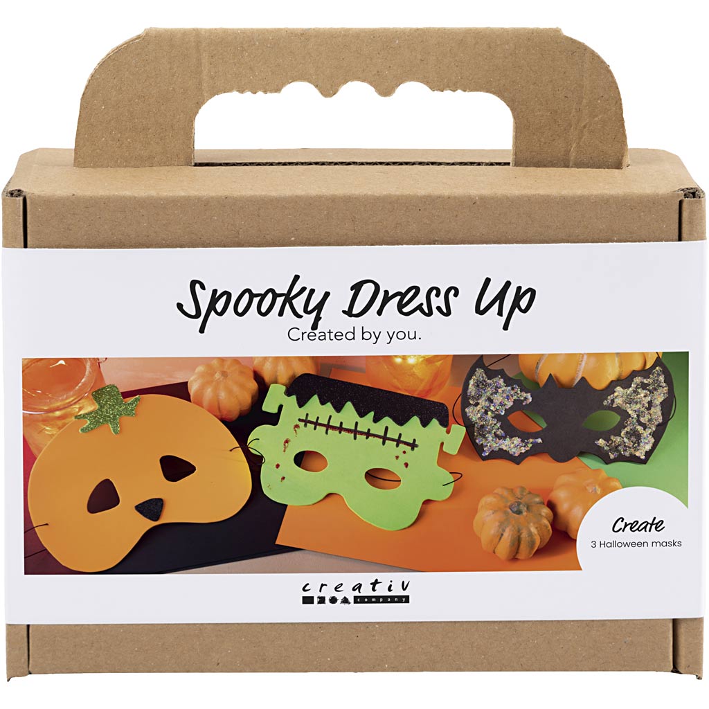 Creativ company mini hobby set costumes d'horreur, masques, couleurs d'Halloween, 1 boîte