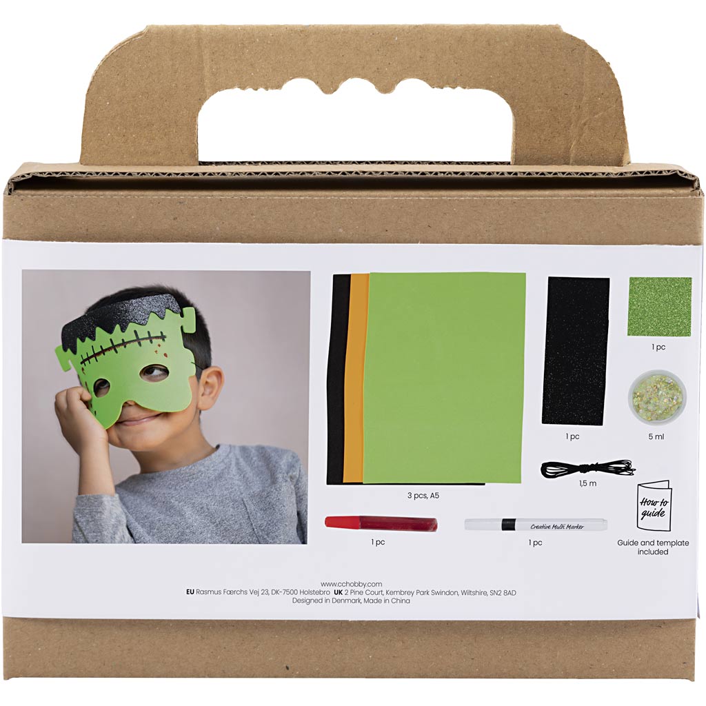 Creativ company mini hobby set costumes d'horreur, masques, couleurs d'Halloween, 1 boîte
