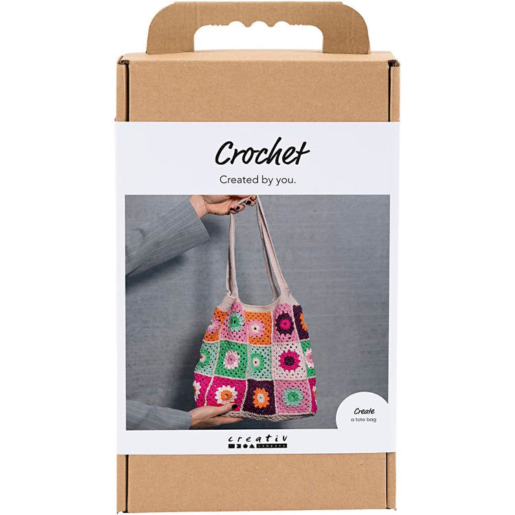Creativ company kit de loisirs au crochet, sac, coloré, crème, 1 boîte