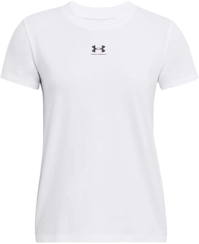 Under armour ua rival core ss-wht chemise de sport femme - blanc - noir