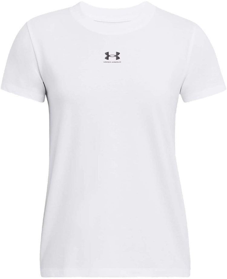 Under armour ua rival core ss-wht chemise de sport femme - blanc - noir