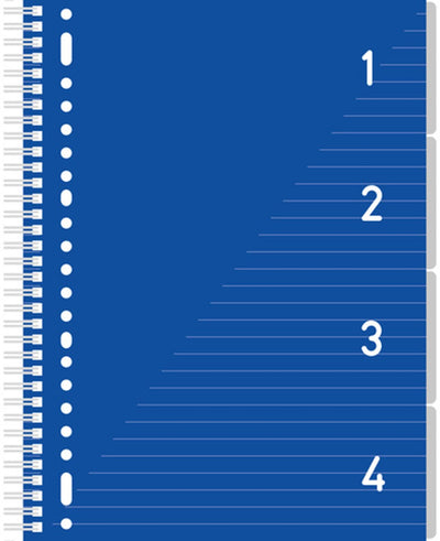 Bloc Kangaro 4 en 1 - a4 - ligne - 200 pages - 80 grammes - bleu - k-58381