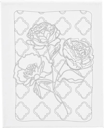 Creativ company toile à peindre avec impression, roses, d: 1,6 cm, taille 24x30 cm, 360 g, 1 pièce